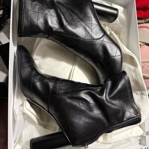 Dior Black Quilted Heeled Boots
